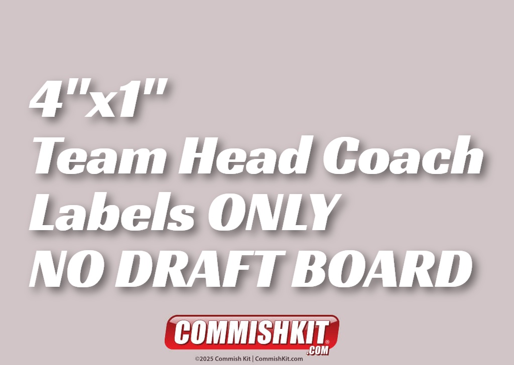 Team Head Coach Labels 4"x1"