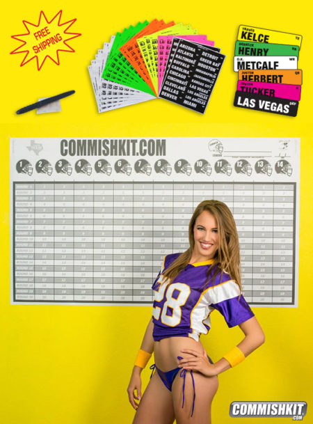 14 Team 20 Round Draft Board Kit with Labels, Marker & Two-Sided Tape