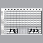 8 Team 30 Round Draft Board Kit with Labels, Marker & Two-Sided Tape