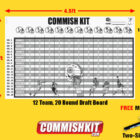 Commish Kit 12-team-20-round fantasy football draft boards