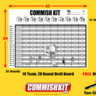 Commish Kit 12-team 20-round fantasy football draft board on sale