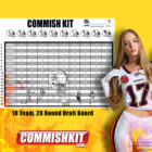 Commish Kit 10-team 20-round fantasy football draft board on sale