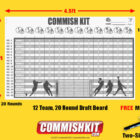 Sale Commish Kit 12-team 20-round fantasy football draft boards