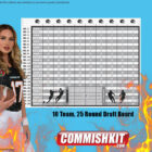 Sale Commish Kit 10-team 25-round fantasy football draft boards