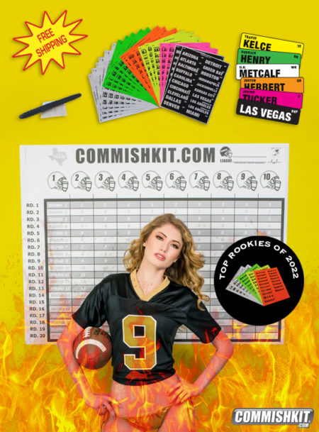 Fire Sale: 10 Team 20 Round Draft Board Kit with Labels, Marker & Two-Sided Tape