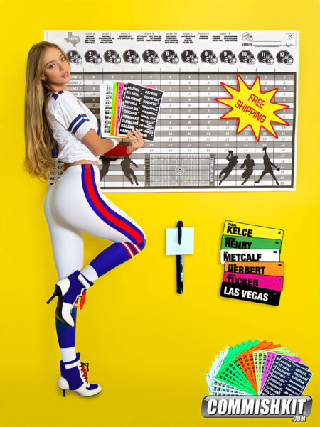 2023 BYE WEEKS 12 Team 20 Round Draft Board Kit with Labels, Marker & Two-Sided Tape