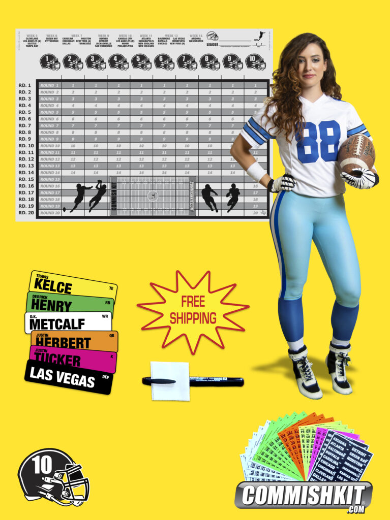 2023 BYE WEEKS 10 Team 20 Round Draft Board Kit With, 45% OFF