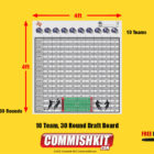 Commish Kit 10-team 30-round fantasy football draft boards