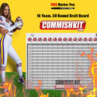 Sale Commish Kit 16-team 30-round fantasy football draft boards